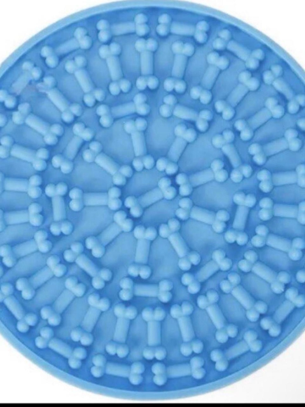 Blue Silicone Dog Lick Mat Slow Feeder Calming Treat Pad Suction Cup Non-Slip